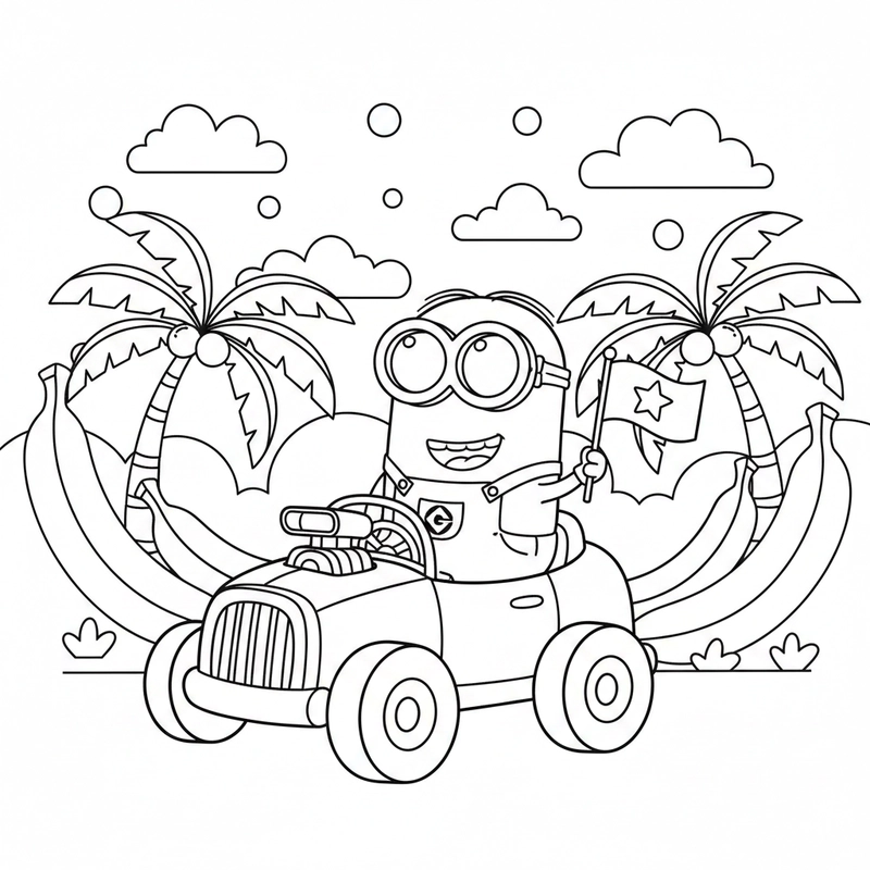 Hình tô màu Minion đáng yêu chuẩn in