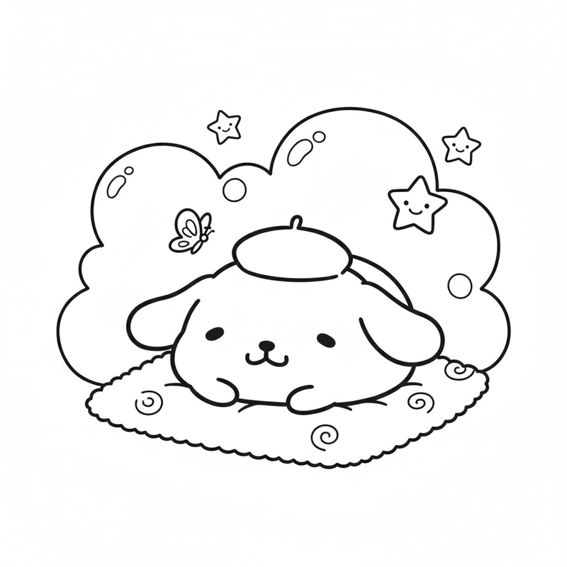 Hình tô màu Pompompurin dành cho trẻ