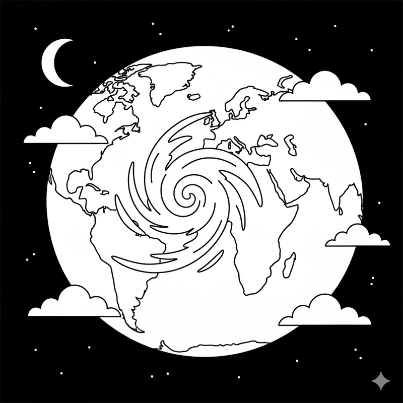 Hình tô màu Trái Đất cho giờ học mỹ thuật