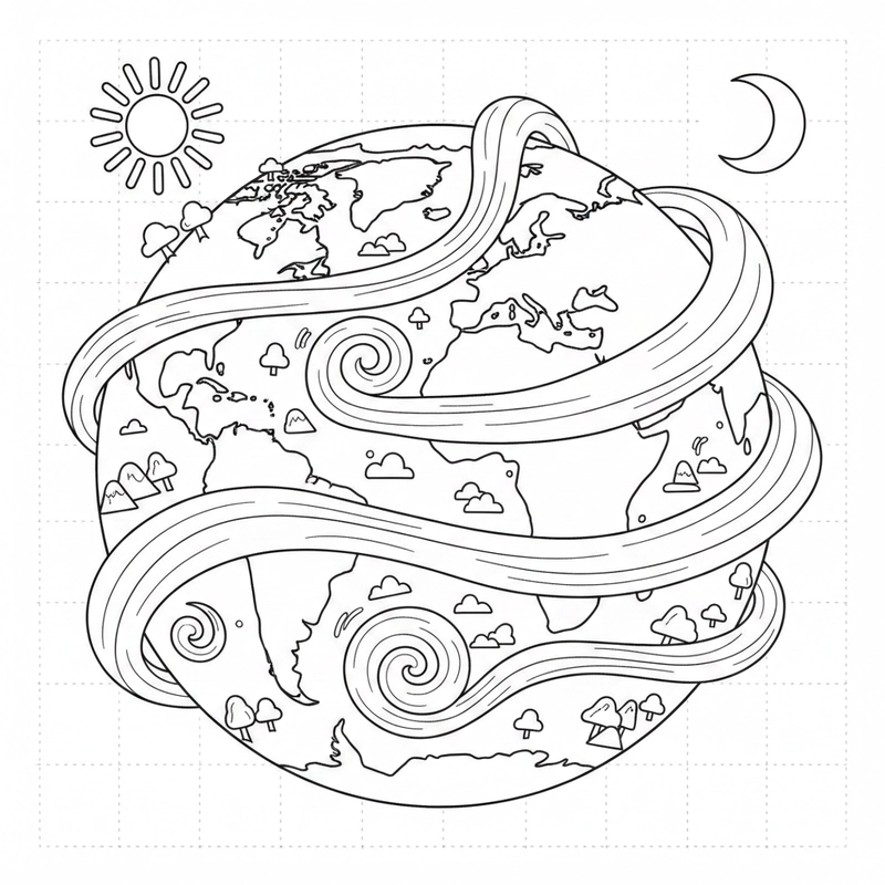 Hình tô màu Trái Đất hỗ trợ phát triển thẩm mỹ