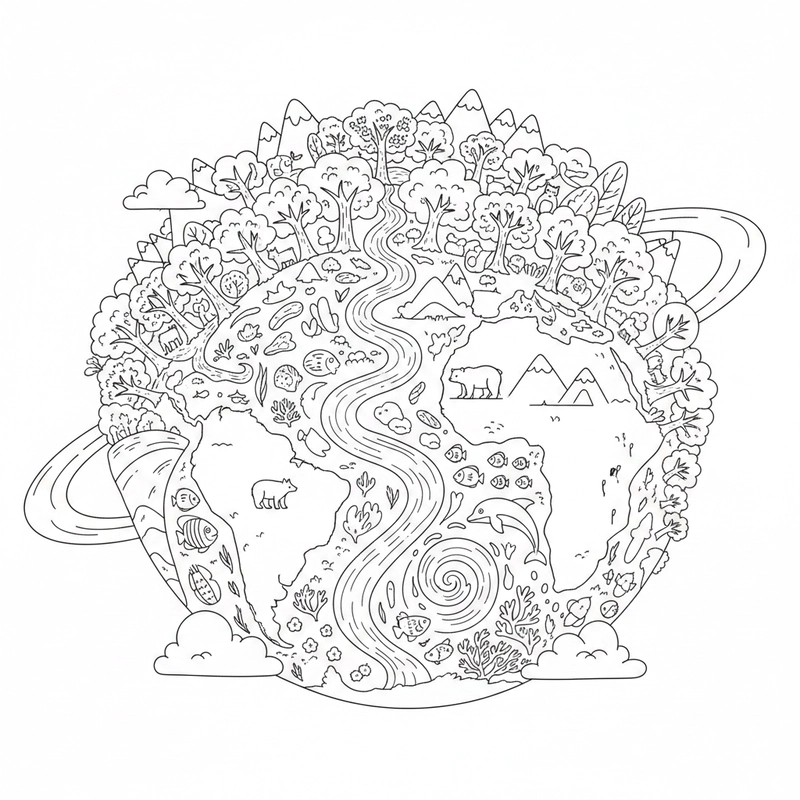 Hình tô màu Trái Đất phù hợp nhiều độ tuổi