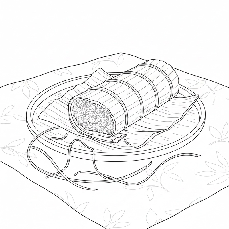 Hình tô màu bánh chưng bánh tét sinh động