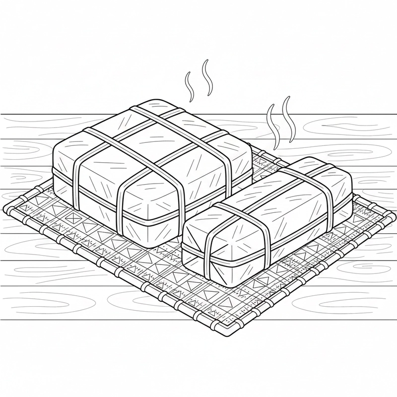 Hình tô màu bánh chưng cho thiếu nhi