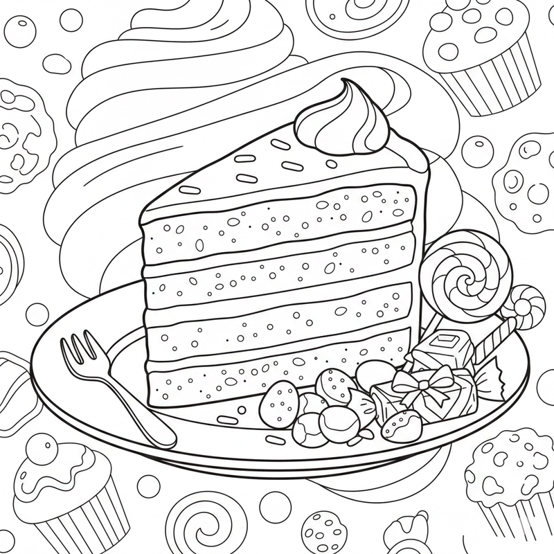 Hình tô màu bánh kẹo cho bé sáng tạo