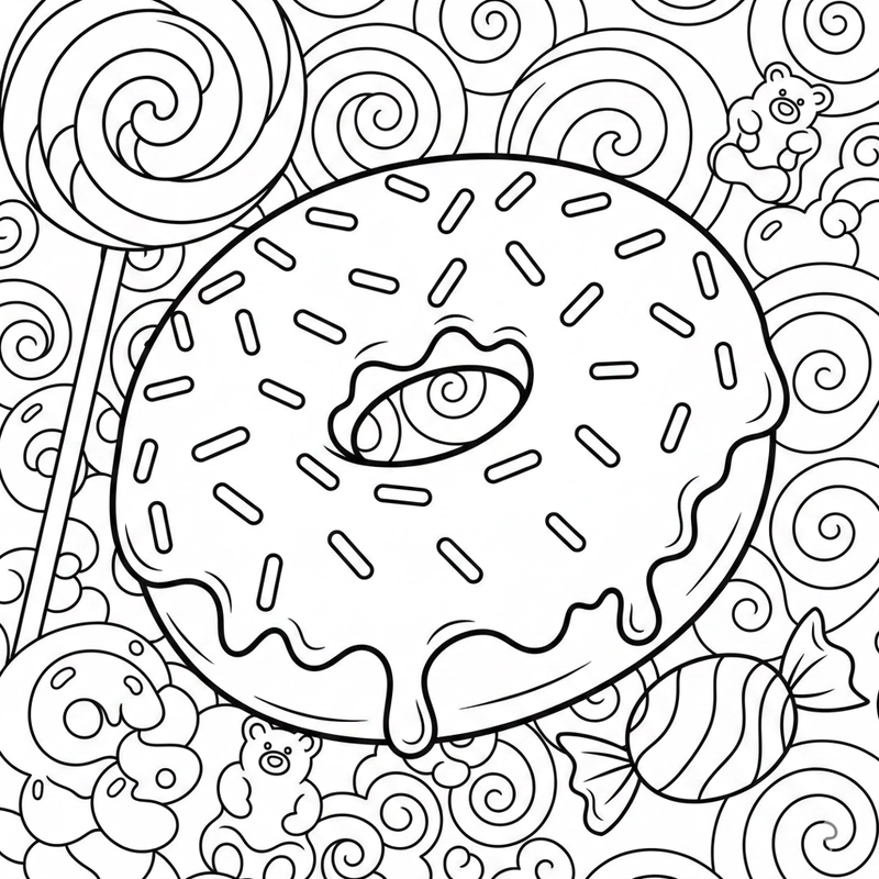 Hình tô màu bánh kẹo dành cho hoạt động lớp học