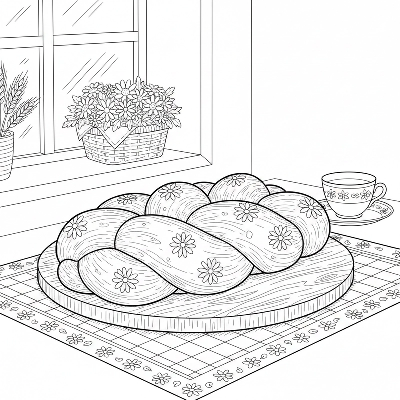 Hình tô màu bánh mì cho trẻ tập tô