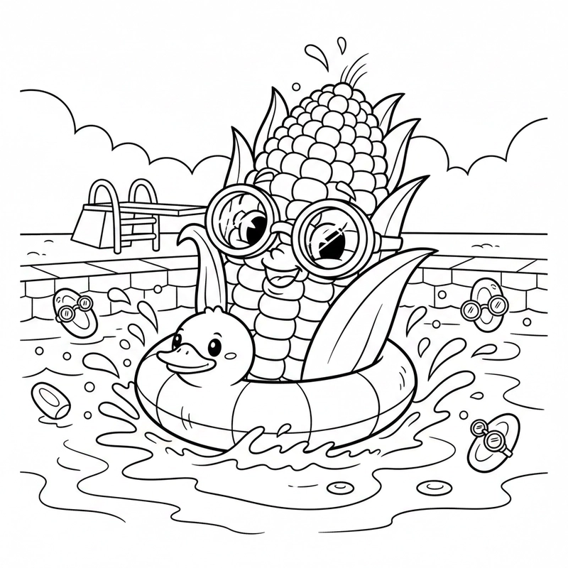 Hình tô màu bắp ngô rõ nét hỗ trợ bé tập vẽ