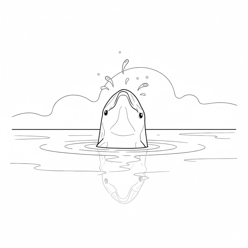 Hình tô màu cá heo vui tươi