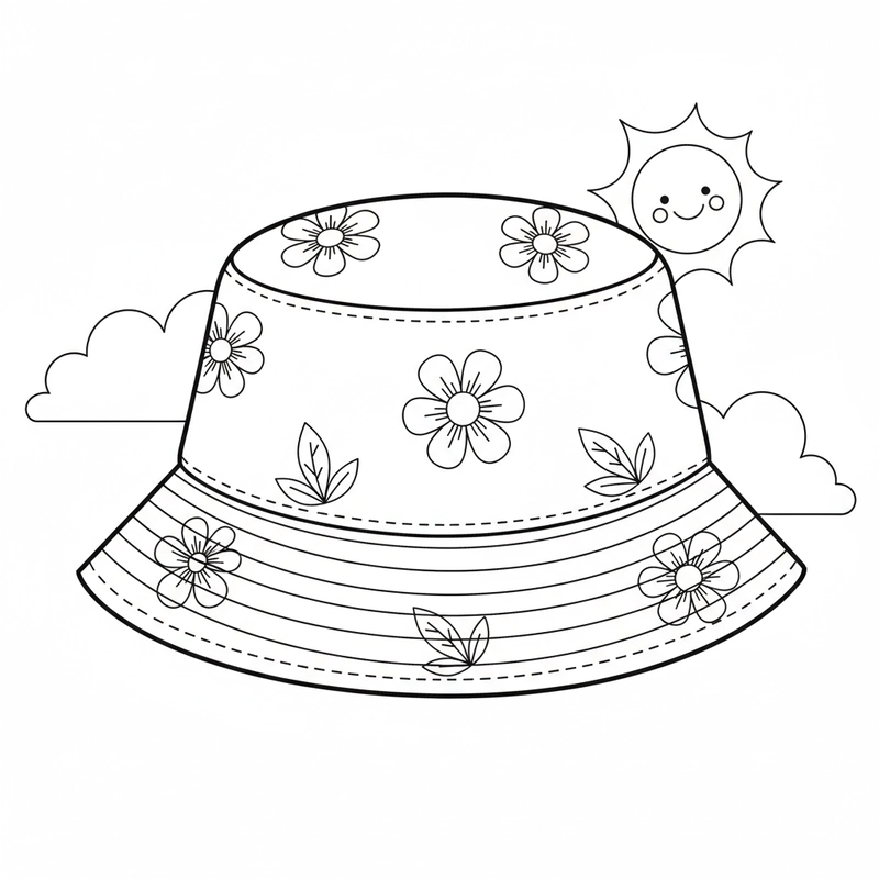 Hình tô màu cái mũ hỗ trợ phát triển thẩm mỹ