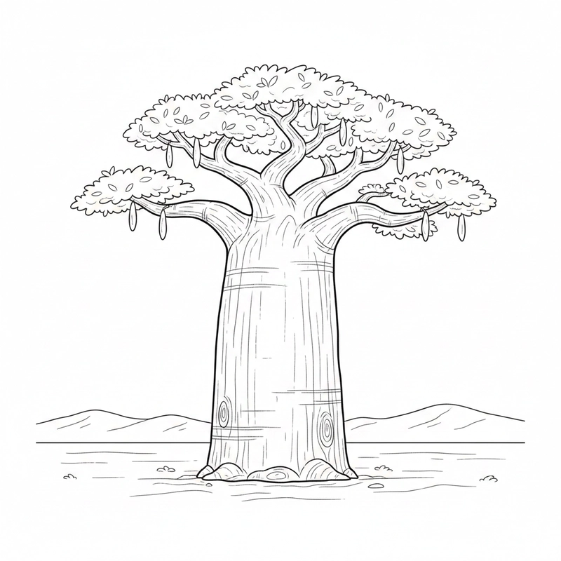 Hình tô màu cây xanh dành cho mầm non