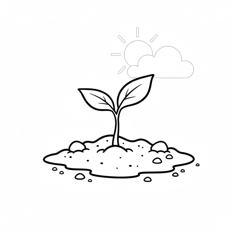 Hình tô màu cây xanh dễ thương