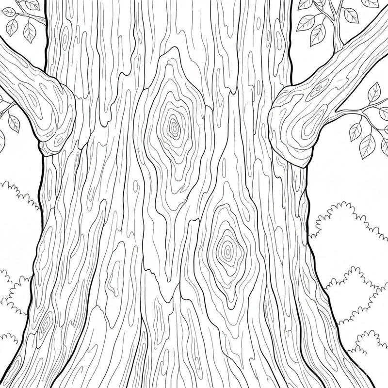 Hình tô màu cây xanh gần gũi