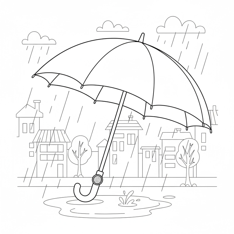 Hình tô màu chiếc ô dạng cơ bản