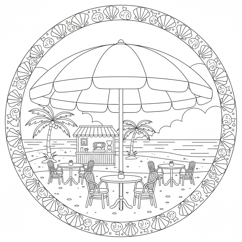 Hình tô màu chiếc ô phù hợp trẻ nhỏ