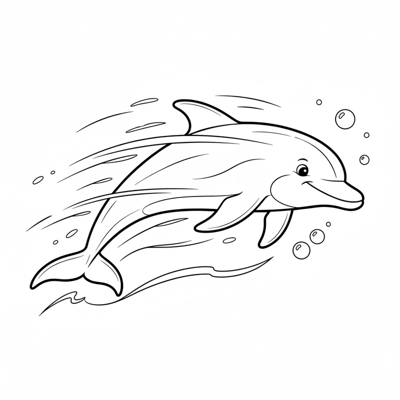 Hình tô màu con cá heo cho bé tập tô