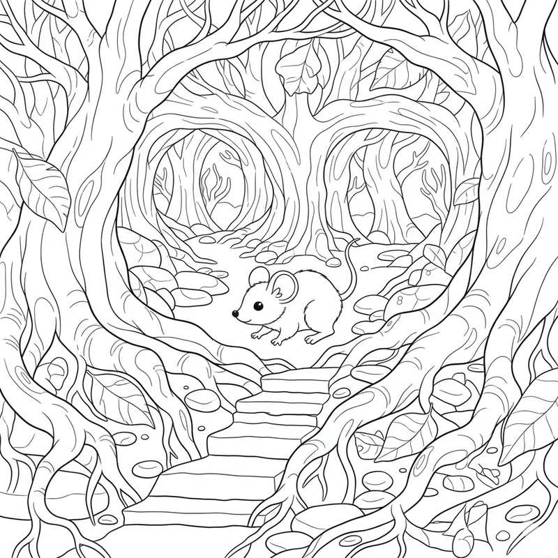 Hình tô màu con chuột cho bé giải trí