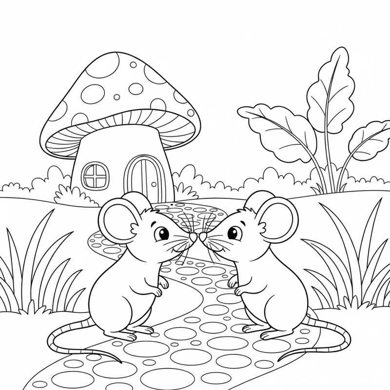 Hình tô màu con chuột cho thiếu nhi