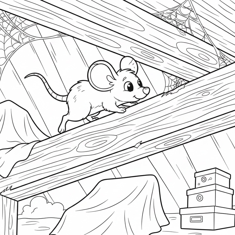 Hình tô màu con chuột sinh động