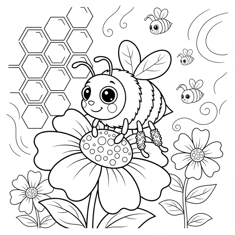 Hình tô màu côn trùng dễ thương