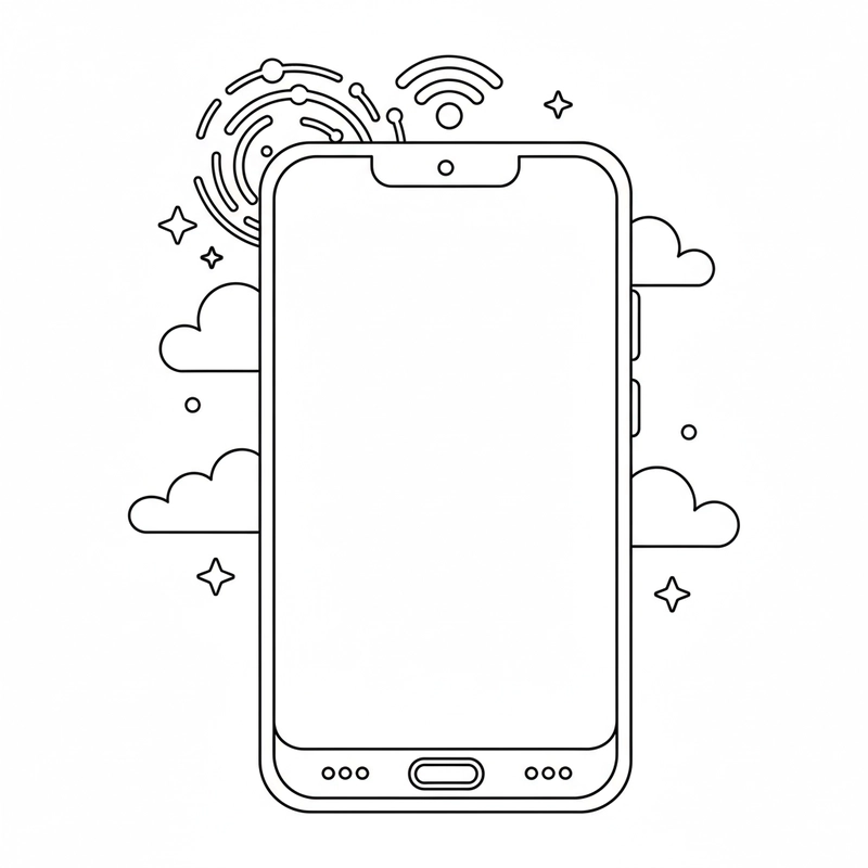 Hình tô màu điện thoại đơn giản cho bé