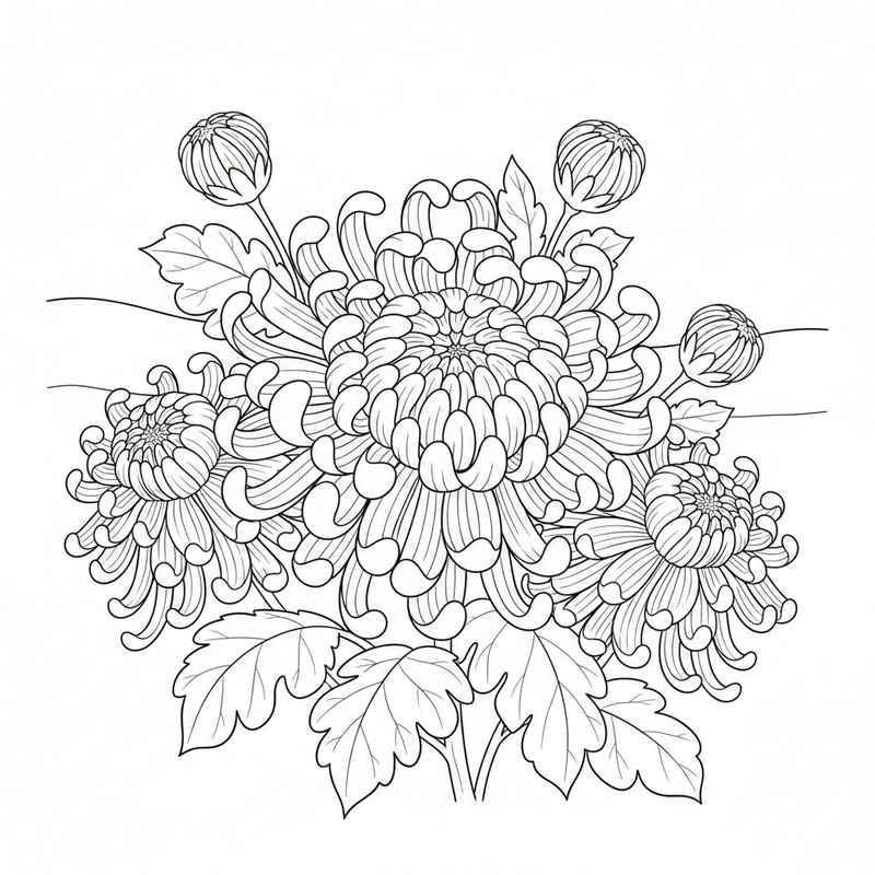 Hình tô màu hoa cúc cho trẻ nhỏ