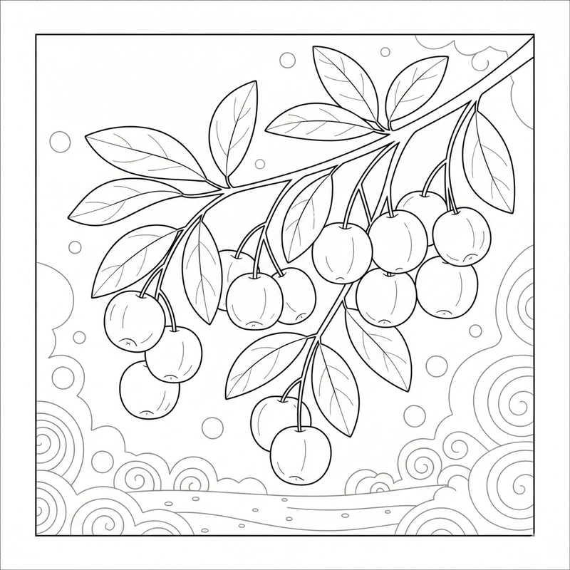 Hình tô màu hoa quả dành cho bé