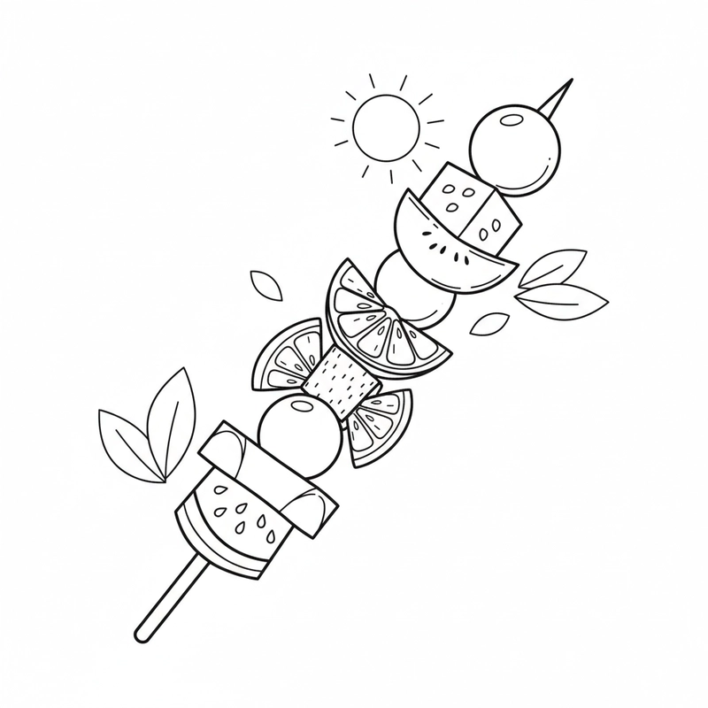 Hình tô màu hoa quả dễ thương