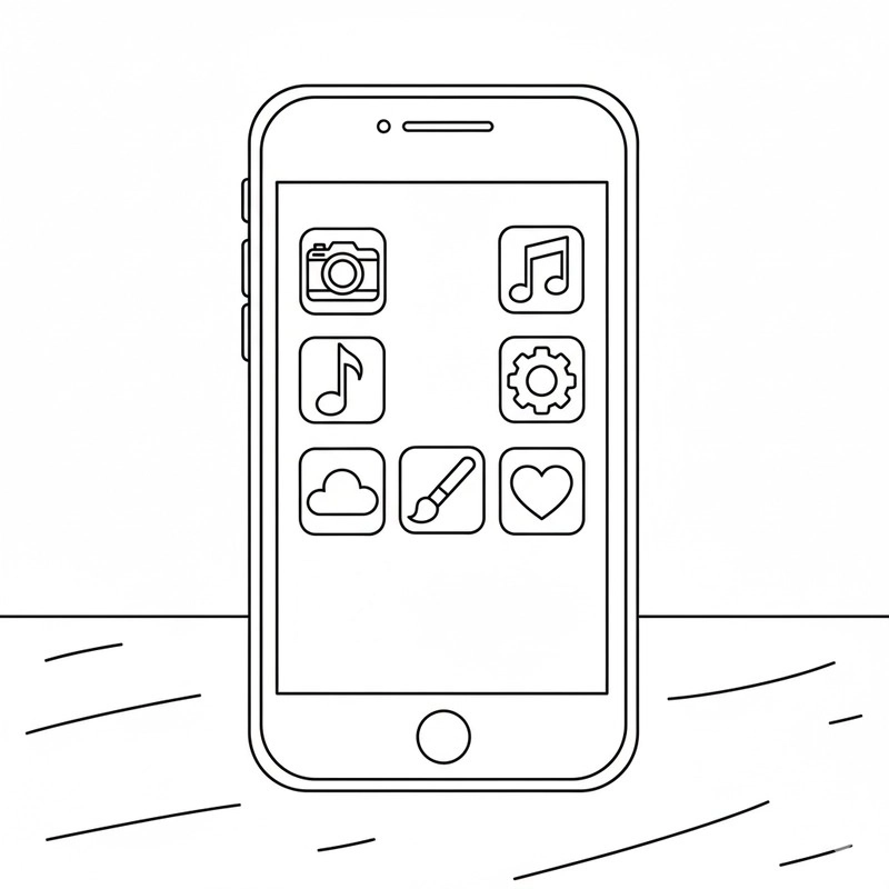 Hình tô màu iPhone 11 cho bé mầm non