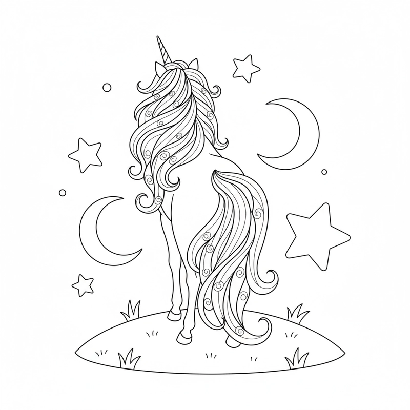 Hình tô màu kỳ lân đơn giản