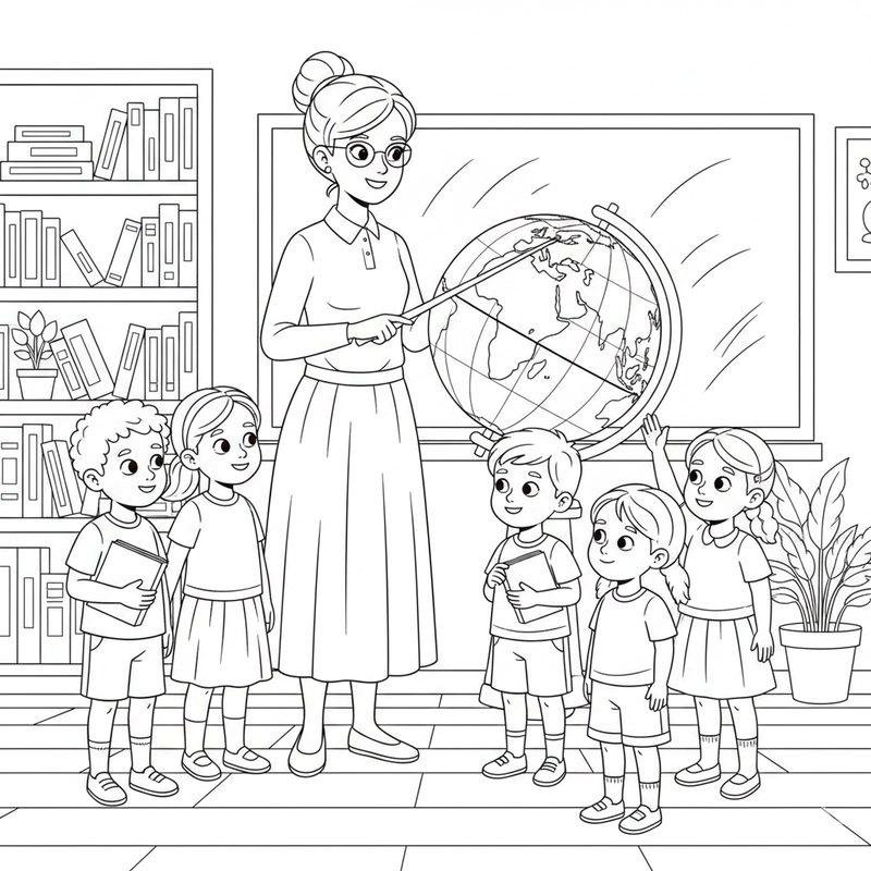 Hình tô màu nghề giáo viên thích hợp mọi lứa tuổi