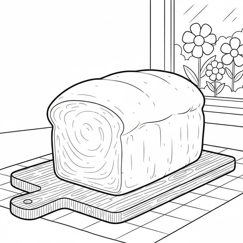 Hình tô màu ổ bánh mì cho bé học màu
