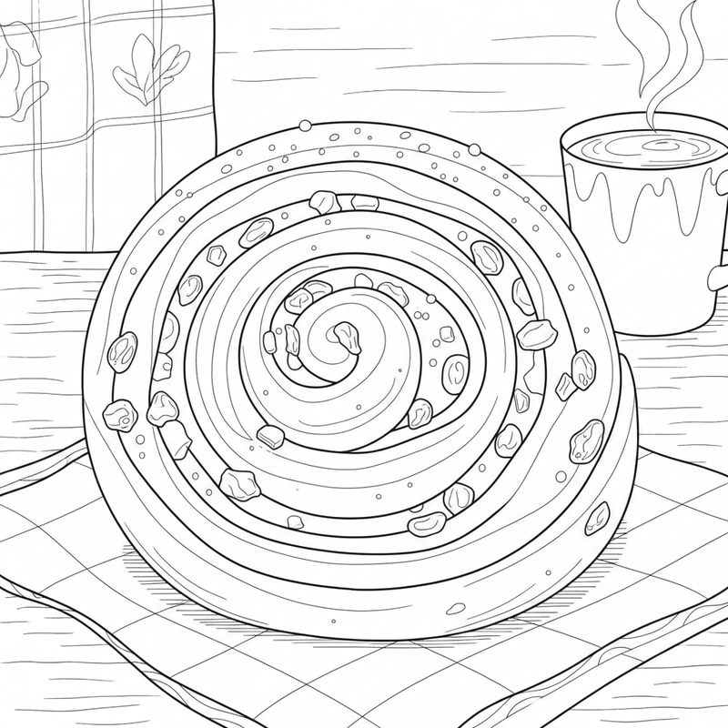 Hình tô màu ổ bánh mì dễ thương cho bé