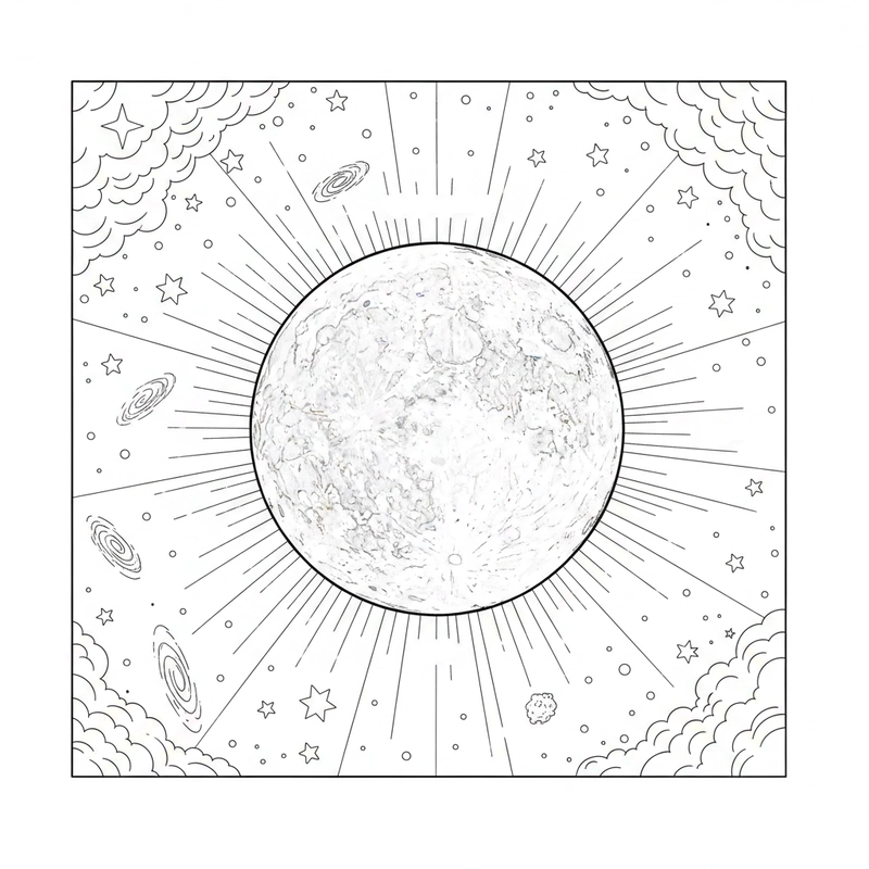 Hình tô màu ông trăng dễ in