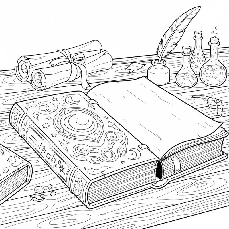 Hình tô màu quyển sách đa dạng chủ đề