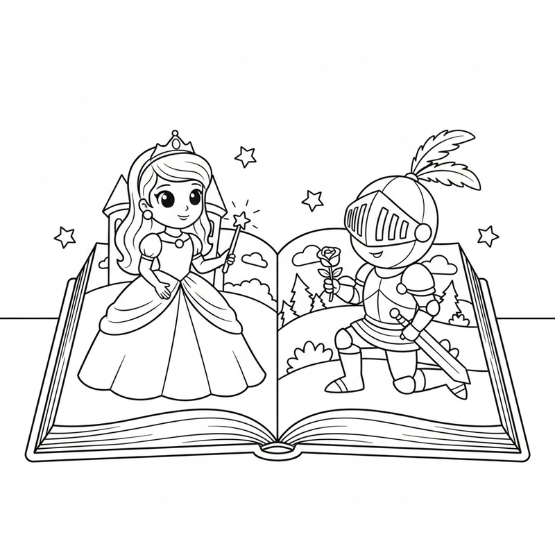 Hình tô màu quyển sách dễ in