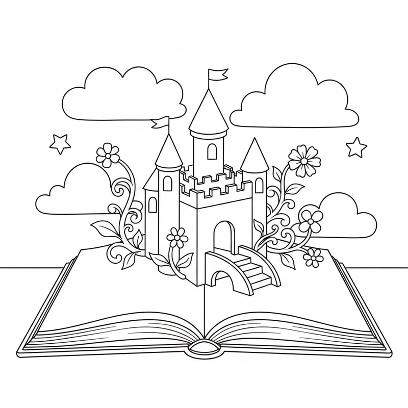 Hình tô màu quyển sách dễ tô cho trẻ