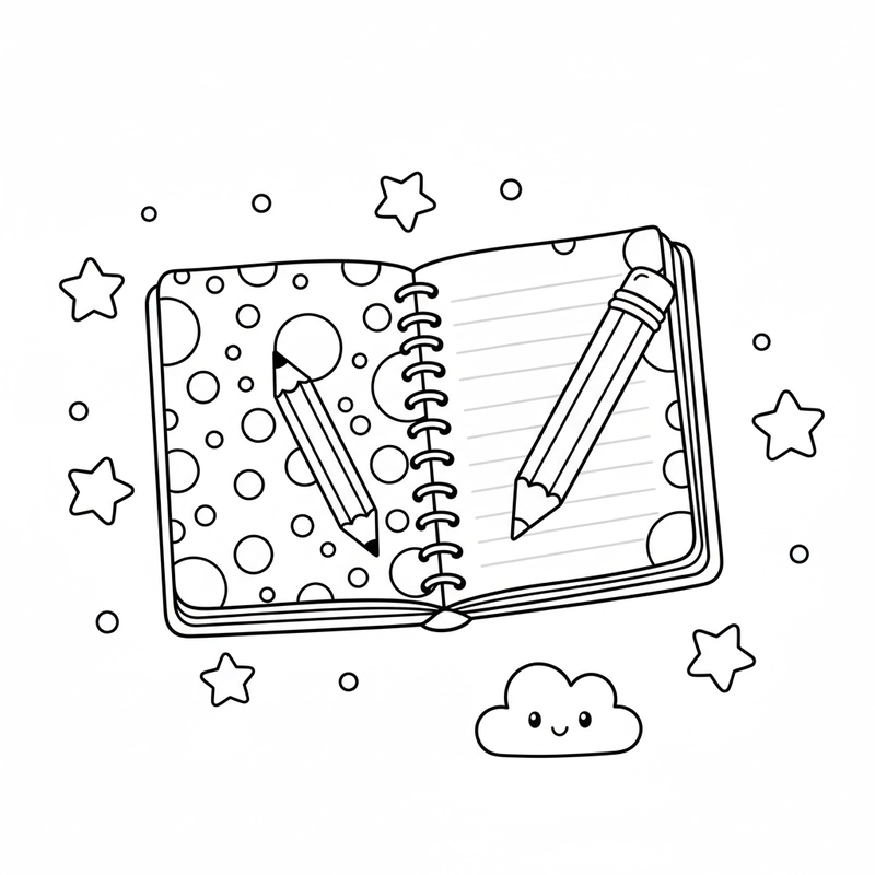 Hình tô màu quyển vở hỗ trợ phát triển tay