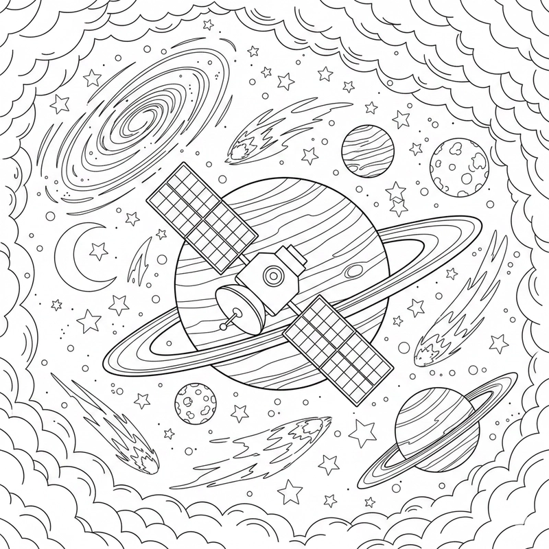 Hình tô màu vũ trụ giúp phát triển sáng tạo