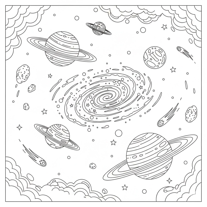 Hình tô màu vũ trụ sáng tạo
