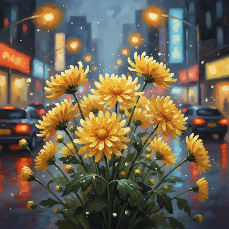 Hình tranh hoa cúc vàng đẹp
