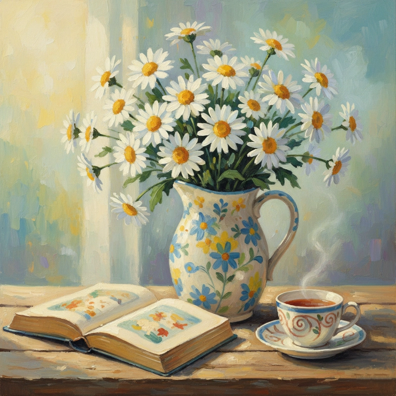 Hình vẽ bông cúc trắng