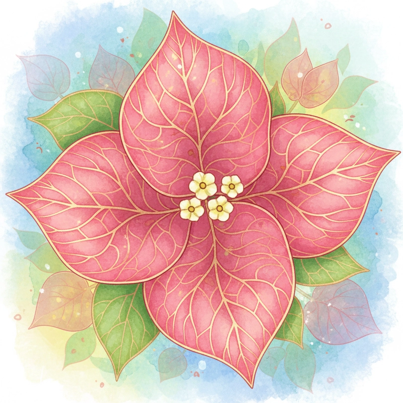 Hình vẽ cây hoa giấy đơn giản