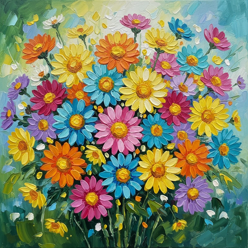 Hình vẽ hoa cúc đại đoá