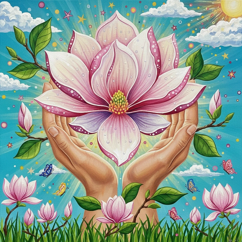 Hình vẽ hoa mộc lan mềm mại