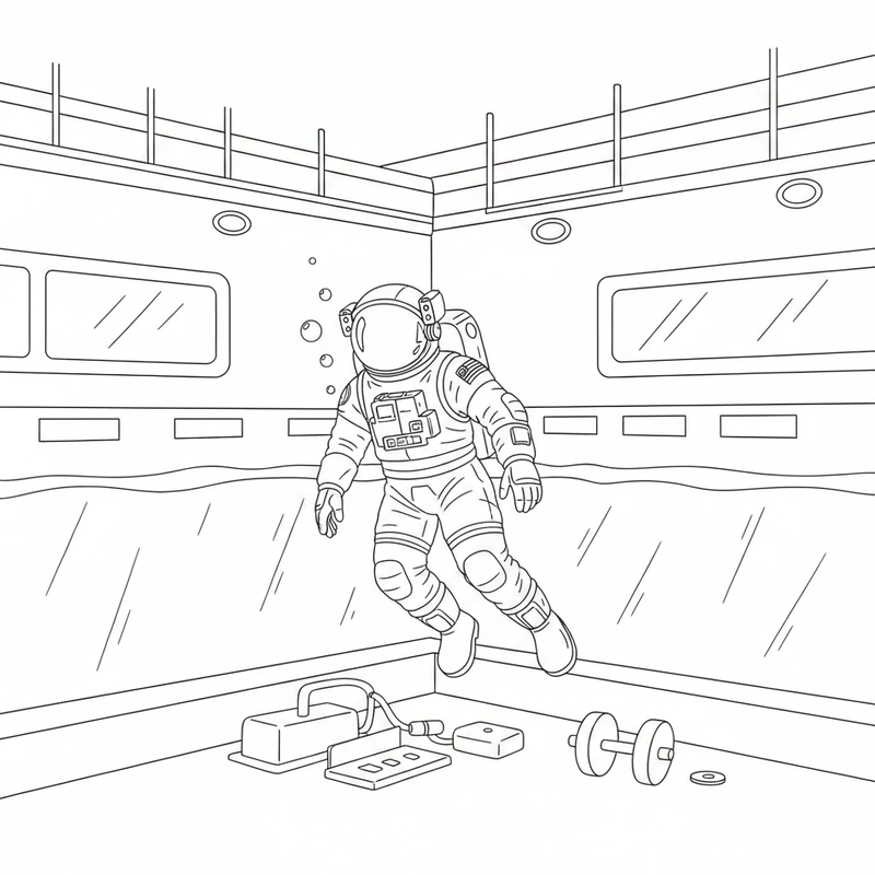 Hình vẽ phi hành gia cute cho bé mầm non