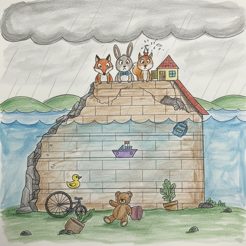 Hình vẽ phòng chống thiên tai lũ lụt