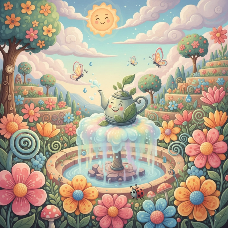 Hình vẽ vườn hoa nhẹ nhàng