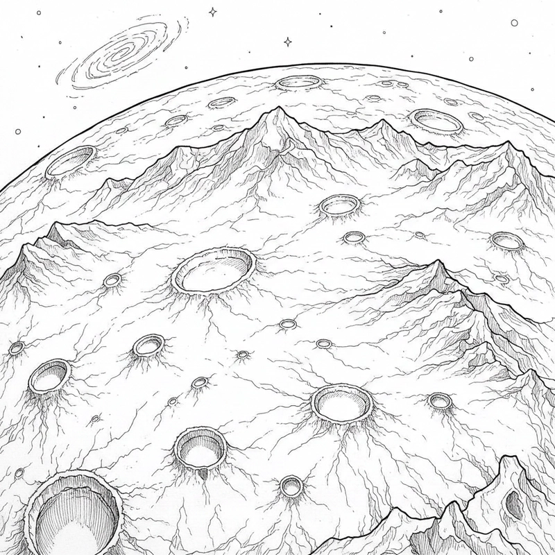 Hình vũ trụ tô màu với hành tinh