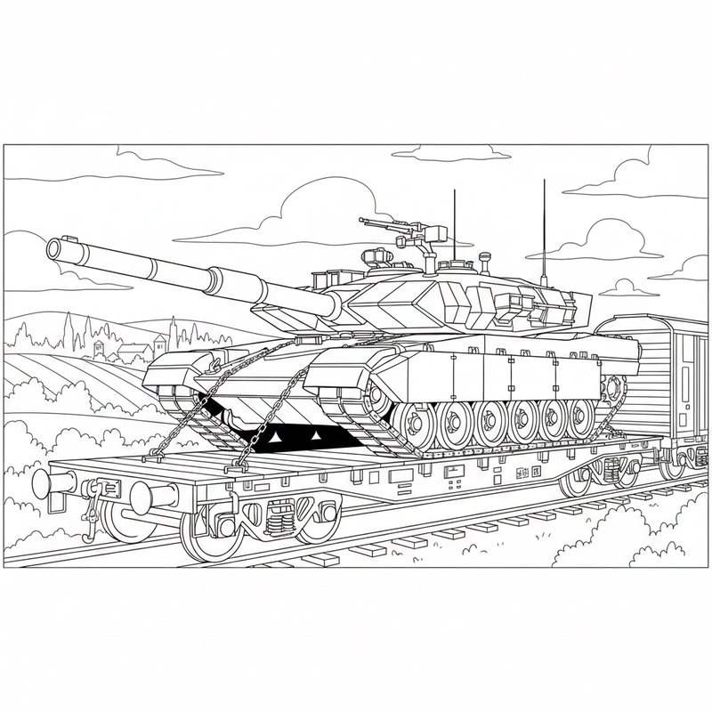 Hình xe tăng tô màu phong cách sáng tạo