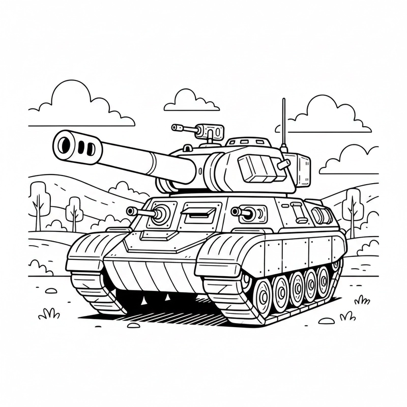 Hình xe tăng tô màu thiết kế đẹp